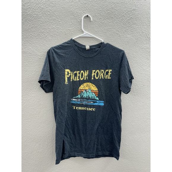 Fruit of the Loom T-Shirt Small Gray Pigeon Forge Tennessee Graphic Short Sleeve - Picture 1 of 10